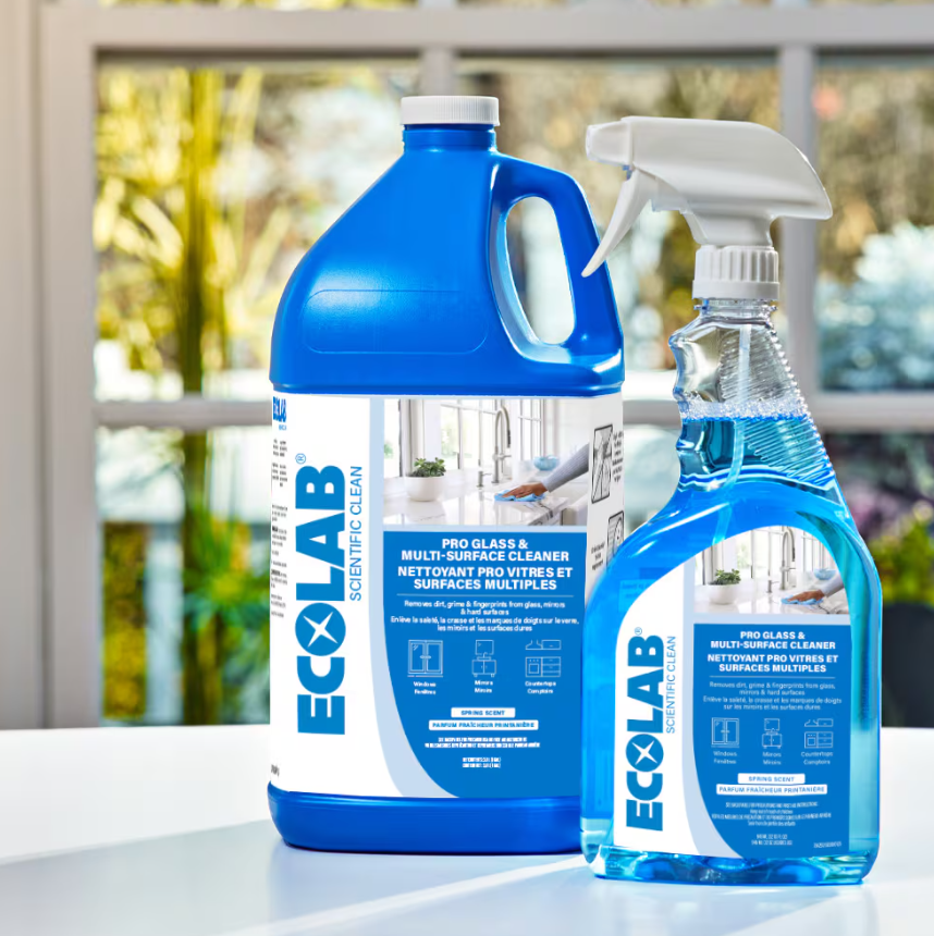 ECOLAB Pro Glass & Multi-Surface Cleaner, Ammonia-Free, 3.8 L
