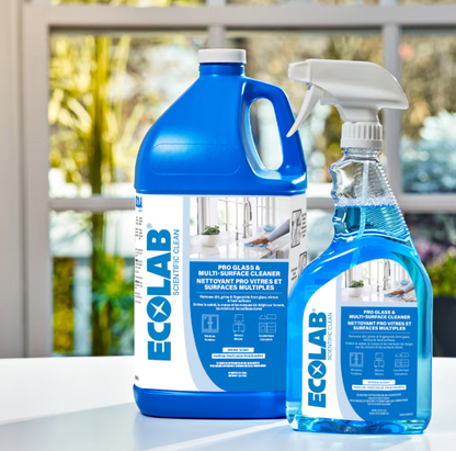 (2 Pack) ECOLAB Pro Glass & Multi-Surface Cleaner, Ammonia-Free, 946 mL