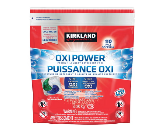 Kirkland Signature Oxi Power Premium Laundry Detergent Pacs, 110 Count