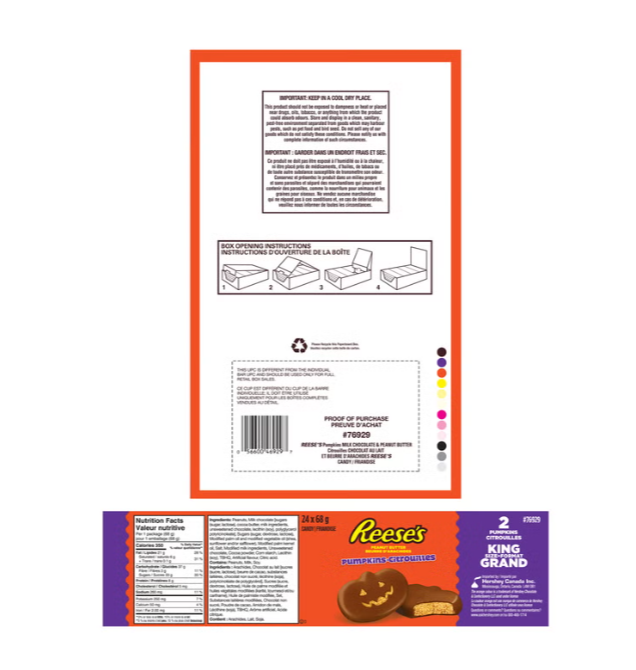 Reese's Peanut Butter Pumpkins Halloween Candy, 24 × 68 g