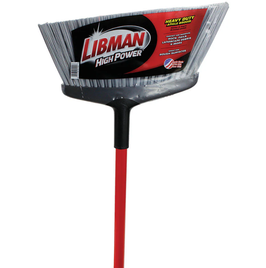 Libman Heavy-Duty Angle Broom, 15-Inch Wide, Stiff Bristles