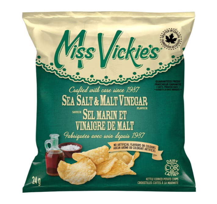 Miss Vickie's Kettle Cooked Potato Chips Variety Pack, 36 × 24 g, Original, Sea Salt &amp; Malt Vinegar, Sweet Chili &amp; Sour Cream, Applewood Smoked BBQ, Assorted Snack Packs