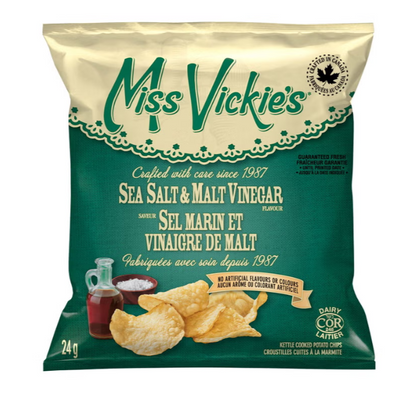 Miss Vickie's Kettle Cooked Potato Chips Variety Pack, 36 × 24 g, Original, Sea Salt &amp; Malt Vinegar, Sweet Chili &amp; Sour Cream, Applewood Smoked BBQ, Assorted Snack Packs