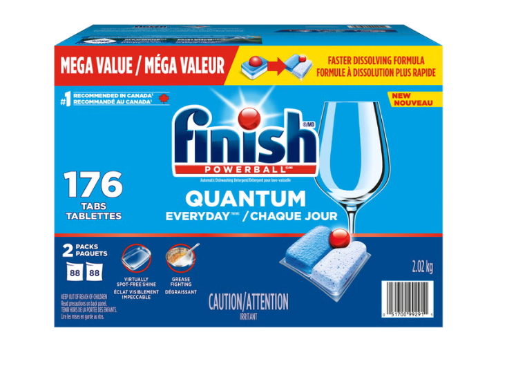 Finish Quantum Everyday Dishwasher Detergent Tablets, 176 Count