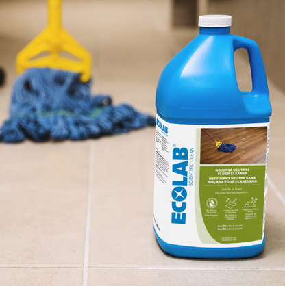 (2 Pack) Ecolab No-Rinse Neutral Floor Cleaner Concentrate, 3.8 L