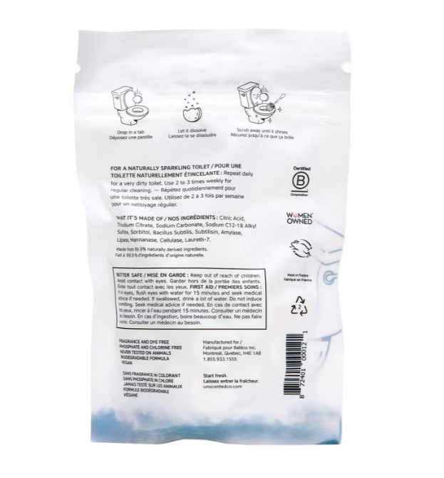 The Unscented Company Toilet Bowl Cleaner Tabs, 6 Packs × 22 Tabs