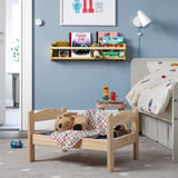 (2 PACK) IKEA Wooden Doll Bed with Bedding Set – Pine Toy Bed for Pretend Play, Includes Mattress, Pillow & Blanket (Copy)