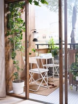IKEA 3-Piece Outdoor Patio Table & Chair Set – 1 Table + 2 Chairs, White
