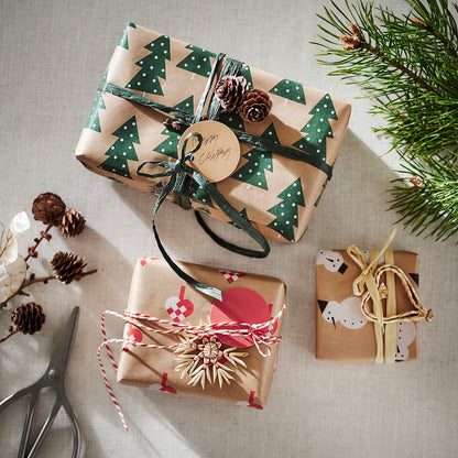 IKEA VINTERFINT Christmas Gift Wrapping Paper, 3 Roll Pack, Mixed Festive Patterns & Multicolour Designs, 3 m × 70 cm Per Roll, Decorative Holiday Gift Wrap for Christmas Presents, Birthdays & Gift Packaging