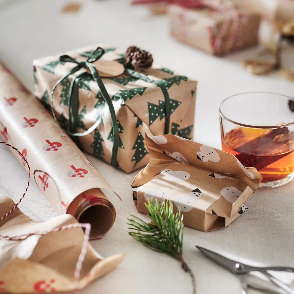 IKEA VINTERFINT Christmas Gift Wrapping Paper, 3 Roll Pack, Mixed Festive Patterns & Multicolour Designs, 3 m × 70 cm Per Roll, Decorative Holiday Gift Wrap for Christmas Presents, Birthdays & Gift Packaging