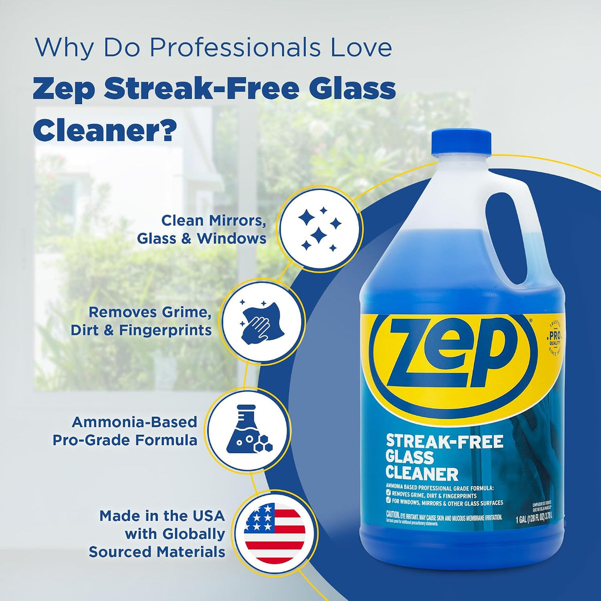 (2 Pack) Zep 3.78 L Glass Cleaner Refill