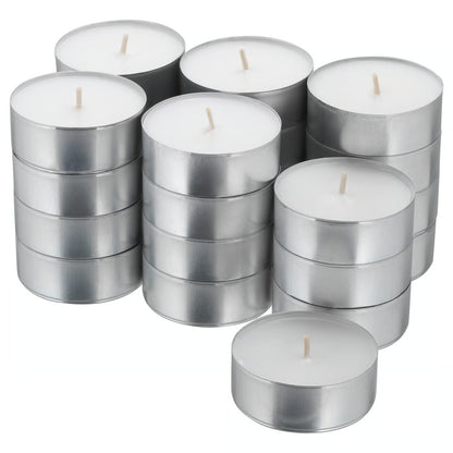 (24 PACK) IKEA GLIMMA Long-Burning Unscented Metal Cup Candles
