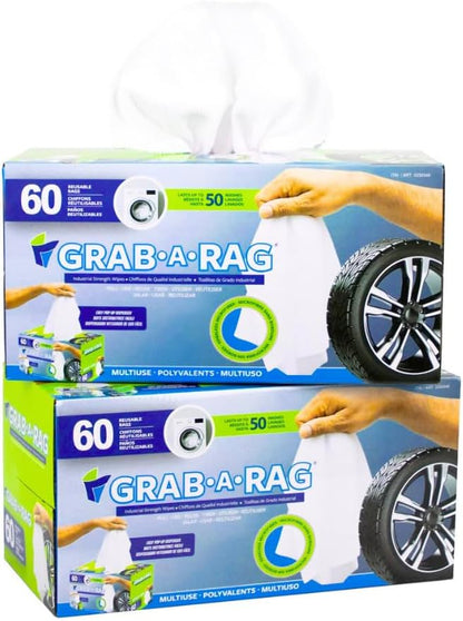 120-Count White Microfibre Cleaning Rags with Pop-Up Dispenser – Washable, Reusable & Ultra-Absorbent