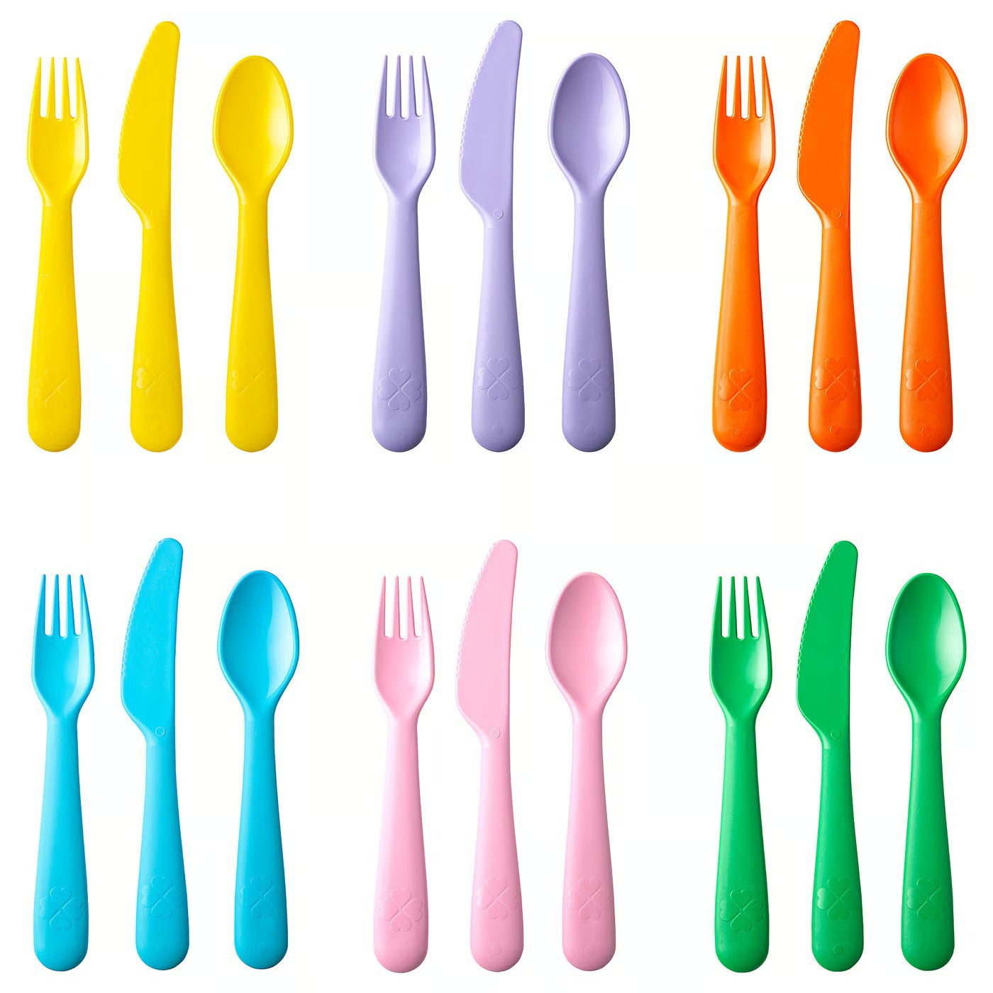 (36-Piece) IKEA KALAS Kids Dinnerware & Cutlery Set – Mixed Colors - Seasonal Edition