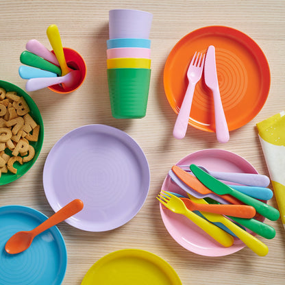 (36-Piece) IKEA KALAS Kids Dinnerware & Cutlery Set – Mixed Colors - Seasonal Edition