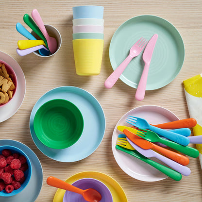 (36-Piece) IKEA KALAS Kids Dinnerware & Cutlery Set – Mixed Colors - Seasonal Edition