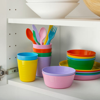 (36-Piece) IKEA KALAS Kids Dinnerware & Cutlery Set – Mixed Colors - Seasonal Edition