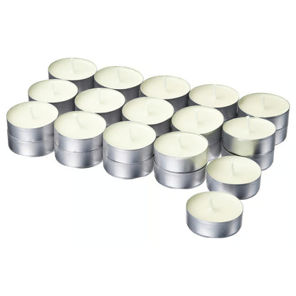 IKEA LOTSFÅGEL Scented candle in metal cup, Vanilla pale beige, 3.5 hr (30 PACK)