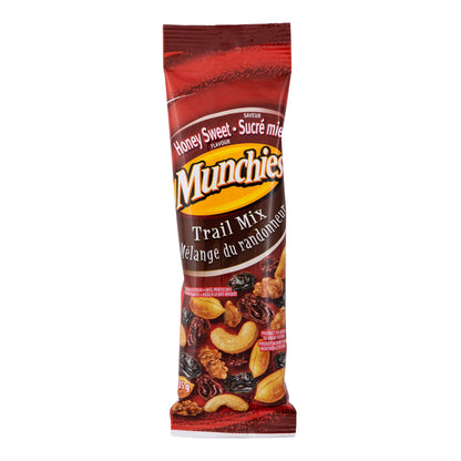 Munchies Honey Sweet Trail Mix, 12-Pack × 35 g (420 g Total), Crunchy Peanuts, Cashews, Walnuts, Raisins & Dried Cranberries, Sweet Honey Flavoured Nut & Fruit Snack Mix, Individual Snack Packs for Work, School, Travel & On-the-Go