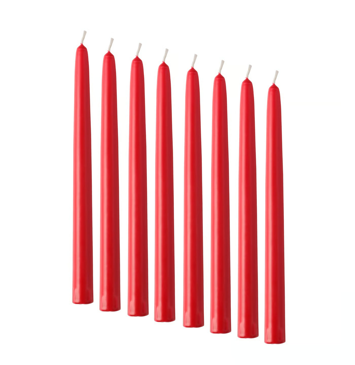 (8 Pack) IKEA VINTERFINT Red Unscented Taper Candles, 25 cm (9¾ Inch), Classic Straight Dinner Candles, 5.5-Hour Burn Time Each, Festive Christmas Table Decorations, Holiday Parties & Home Décor