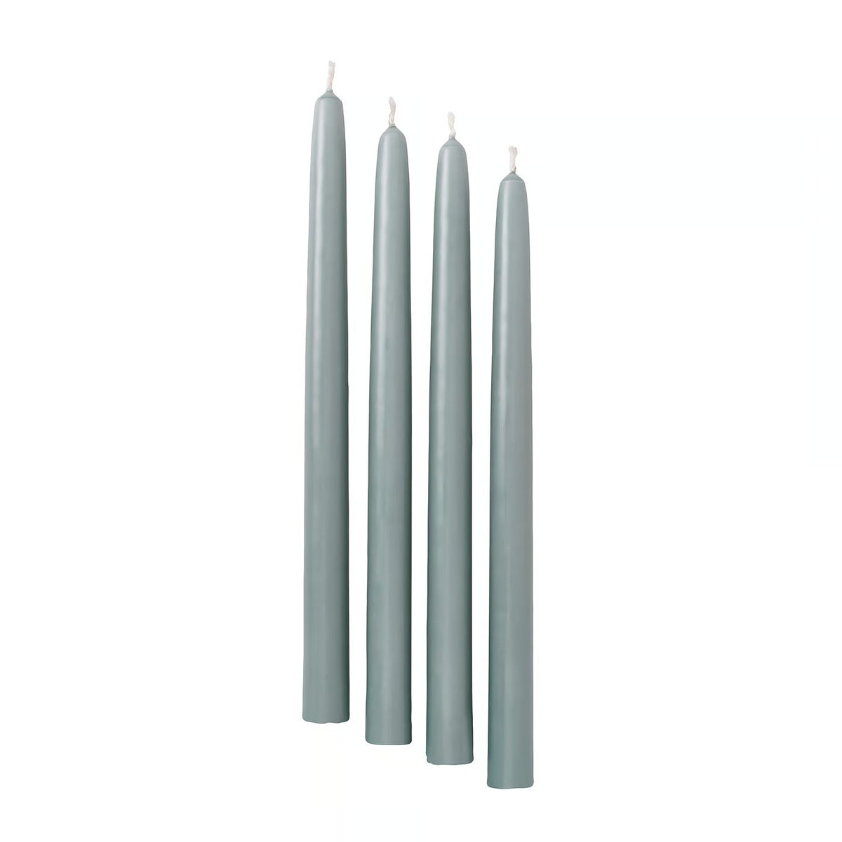 IKEA KLOKHET Unscented Taper Candles, 4 Pack, Dark Gray-Green, 25 cm (9 ¾ ") Height, 5.5-Hour Burning Time, Stearin Wax Dinner Candles for Dining Tables, Weddings, Parties, Candle Holders & Modern Home Décor