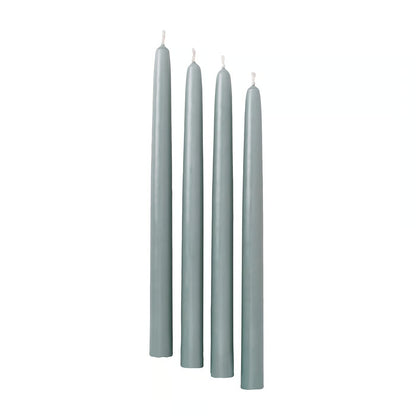 IKEA KLOKHET Unscented Taper Candles, 4 Pack, Dark Gray-Green, 25 cm (9 ¾ ") Height, 5.5-Hour Burning Time, Stearin Wax Dinner Candles for Dining Tables, Weddings, Parties, Candle Holders & Modern Home Décor