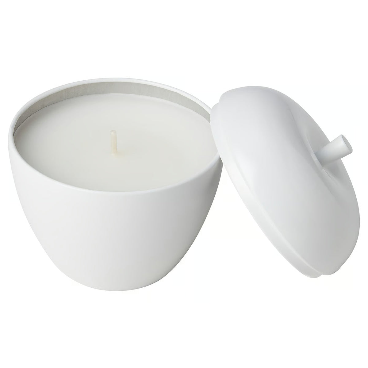 IKEA VINTERFINT Apple-Shaped Vanilla Scented Candle with Lid, White, 24-Hour Burning Time, 8 cm (3 ¼ ") Diameter, Decorative Candle in Reusable Container for Christmas, Holiday Home Décor, Dining Tables & Gifts