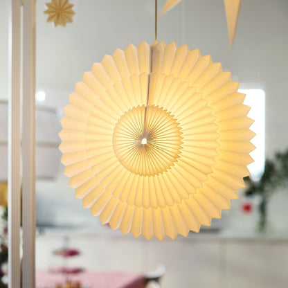 IKEA STRÅLA White Pleated Paper Star Lamp Shade, 55 cm (22 in), Decorative Snowflake Hanging Shade for Christmas, Holiday Window Displays, Bedroom, Living Room & Festive Home Décor (Light Source & Cord Not Included)