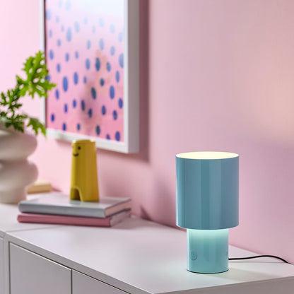 IKEA SPETSBOJ Dimmable Table Lamp, Blue, 22 cm