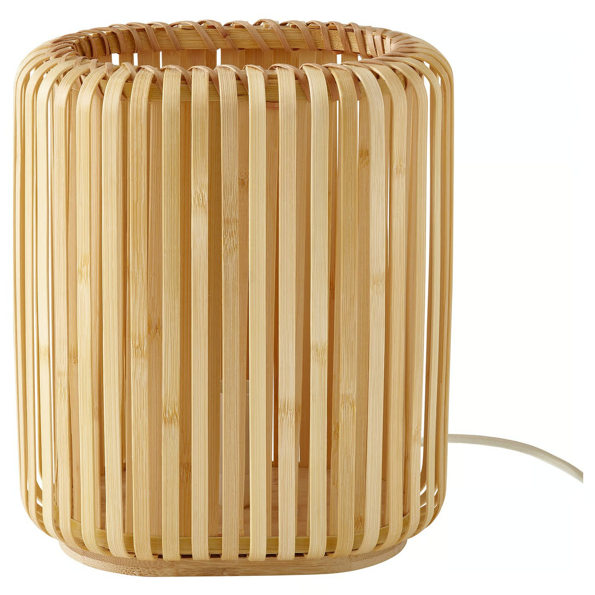 IKEA VARPTROSS Bamboo Table Lamp, Natural Woven Slat Design, 26 cm (10") Height, Decorative Bedside & Accent Lighting, E12 Bulb Base, 2 m Cord, Scandinavian Style Lamp for Bedroom, Living Room, Nightstand & Home Décor