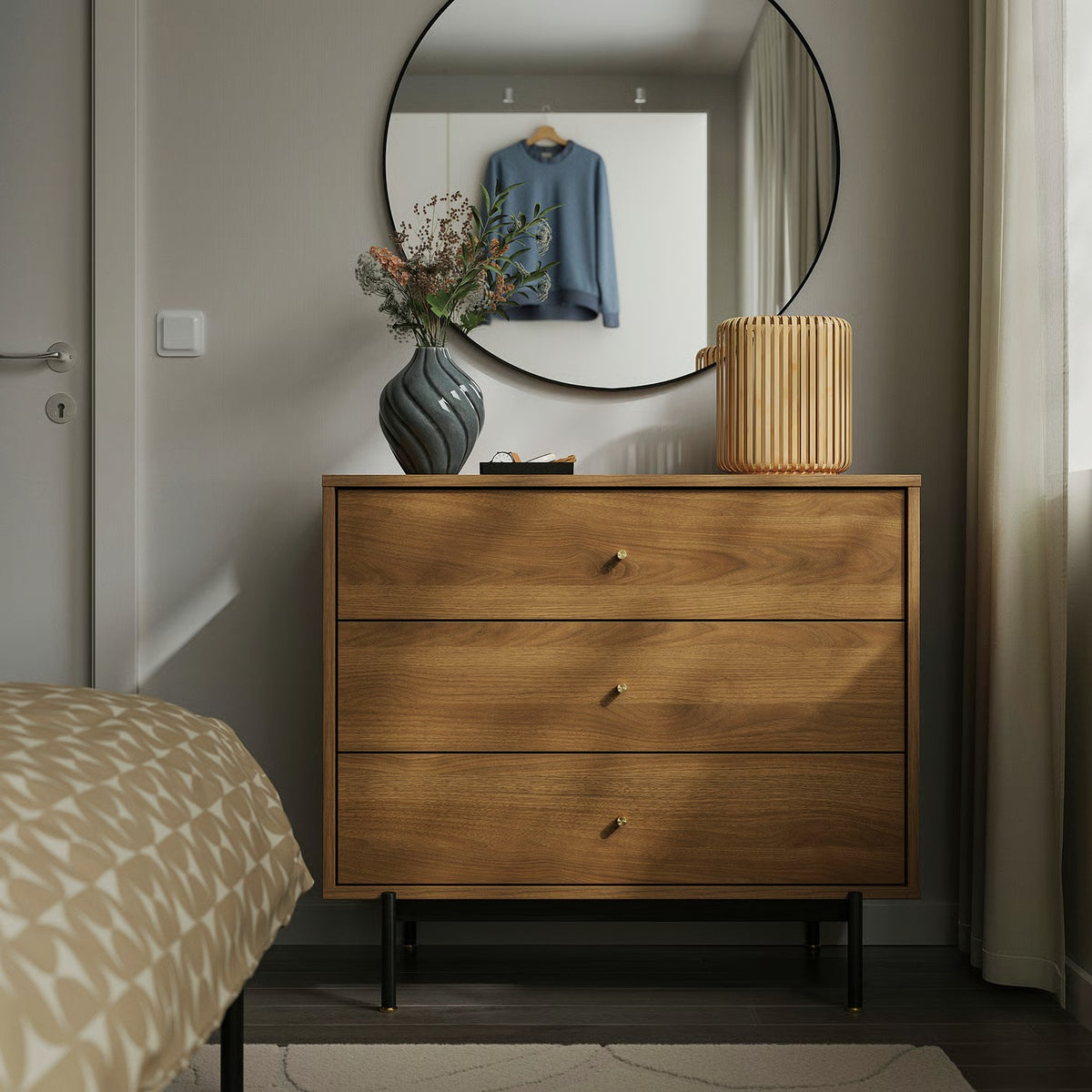 IKEA VARPTROSS Bamboo Table Lamp, Natural Woven Slat Design, 26 cm (10") Height, Decorative Bedside & Accent Lighting, E12 Bulb Base, 2 m Cord, Scandinavian Style Lamp for Bedroom, Living Room, Nightstand & Home Décor