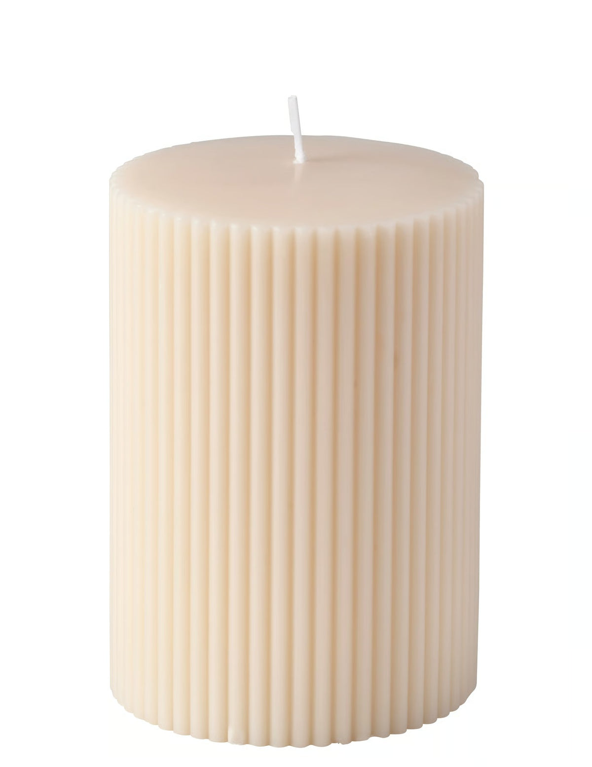 IKEA SNÖSISKA Unscented Pillar Candle, Off-White, 10 cm (4 ") Height, 7 cm (2 ¾ ") Diameter, 30-Hour Burning Time, Decorative Textured Candle for Living Room, Dining Tables, Christmas, Holiday Displays & Modern Home Décor