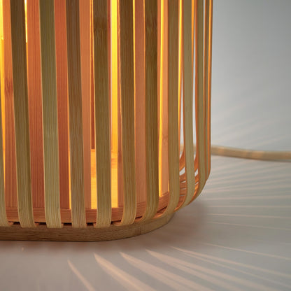 IKEA VARPTROSS Bamboo Table Lamp, Natural Woven Slat Design, 26 cm (10") Height, Decorative Bedside & Accent Lighting, E12 Bulb Base, 2 m Cord, Scandinavian Style Lamp for Bedroom, Living Room, Nightstand & Home Décor