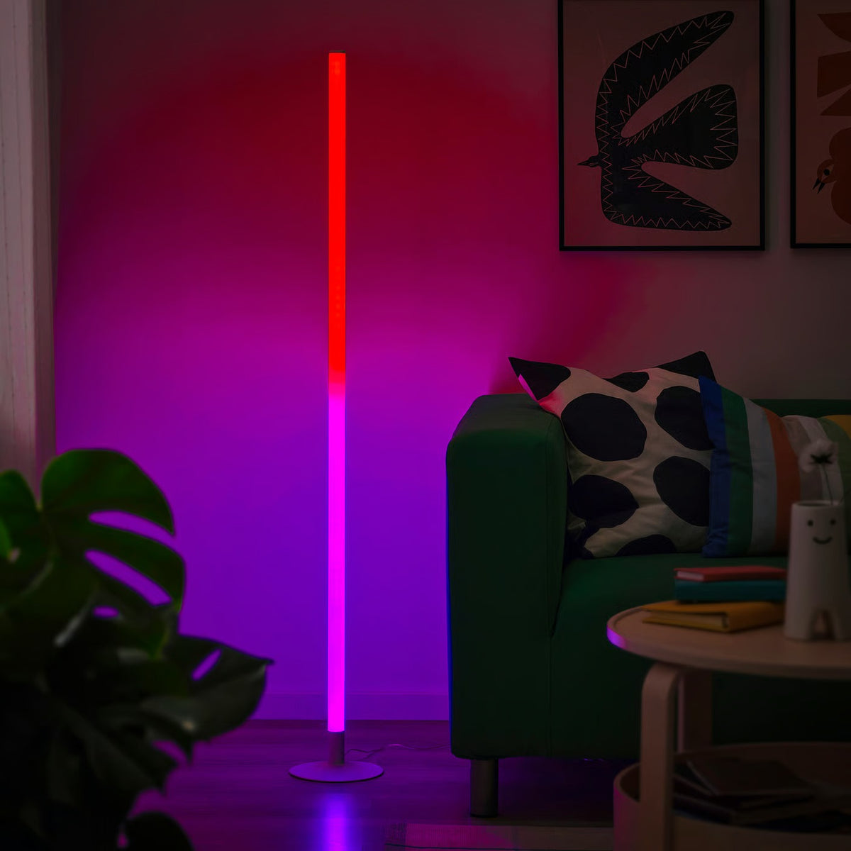 IKEA LED Colour-Changing Floor Lamp, 10 Colours, Wall & Ceiling Mountable, 132 cm