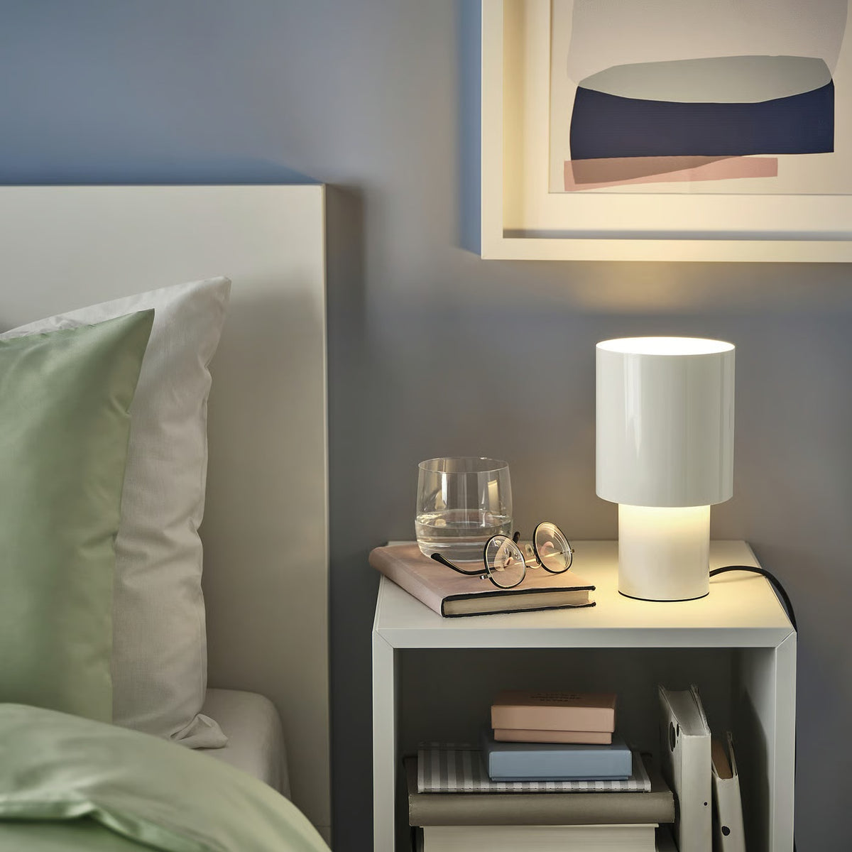 IKEA SPETSBOJ Dimmable Table Lamp, White, 22 cm