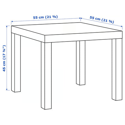 IKEA LACK Modern Square Side Tables, 2 Pack, White, 55 × 55 × 45 cm 55x55 cm (21 5/8x21 5/8 "), Minimalist Lightweight End Tables, Bedside Nightstands & Sofa Side Accent Tables for Living Room, Bedroom, Apartment & Small Spaces