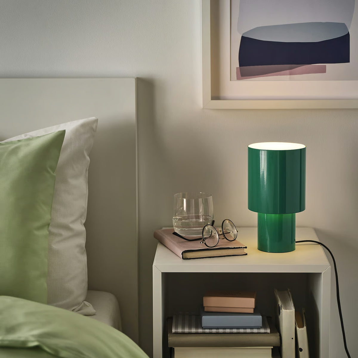 IKEA SPETSBOJ Dimmable Table Lamp, Green, 22 cm