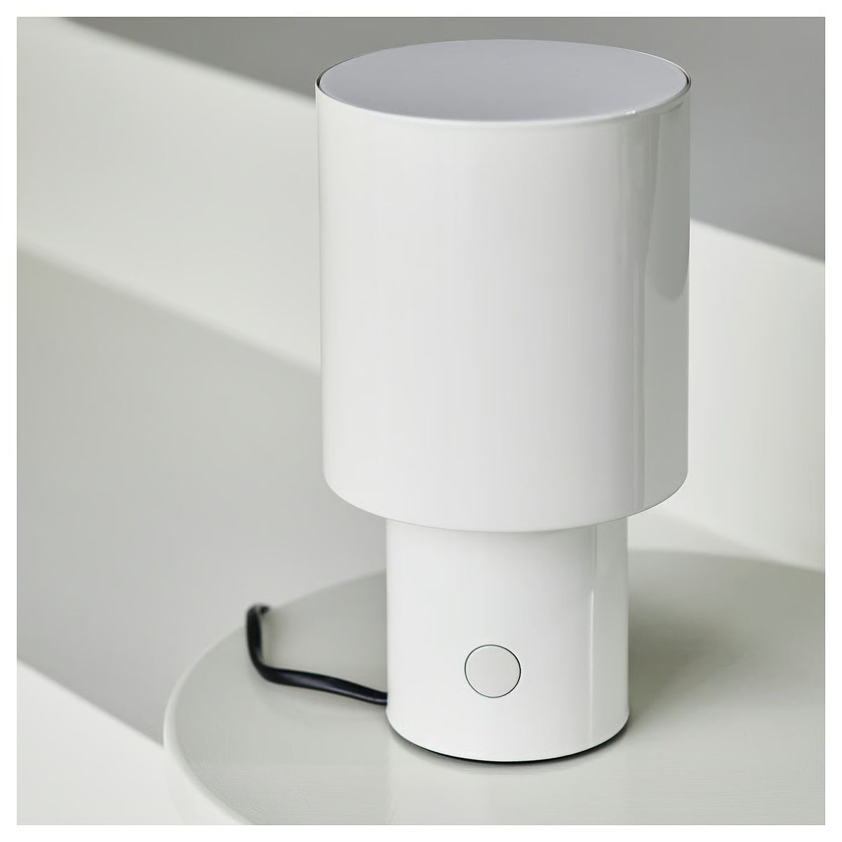 IKEA SPETSBOJ Dimmable Table Lamp, White, 22 cm