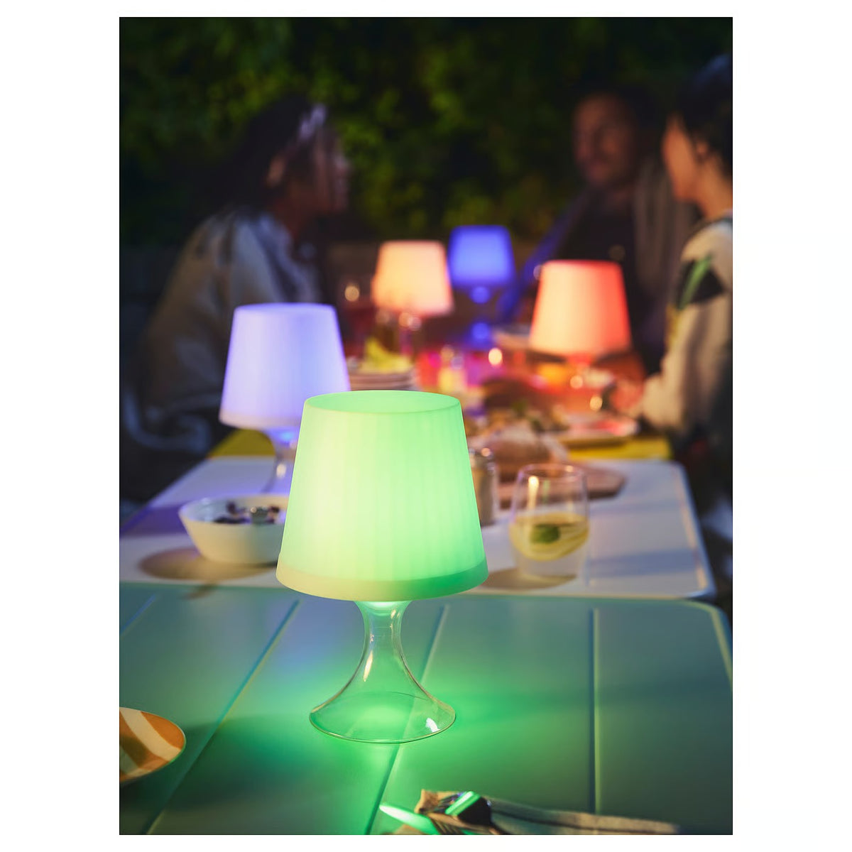 IKEA LAMPAN Portable LED Table Lamp, White, 24 cm (9 ½ "), Battery Operated, Adjustable Colour & Dimmable Light, Cordless Indoor & Outdoor Bedside Lamp for Bedroom, Patio, Balcony & Home Décor (Batteries Not Included)