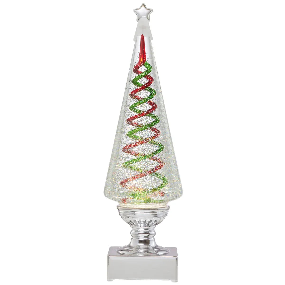 Set of 2 Spiral Christmas Trees - Red & Green 35.5 cm (14 in.)