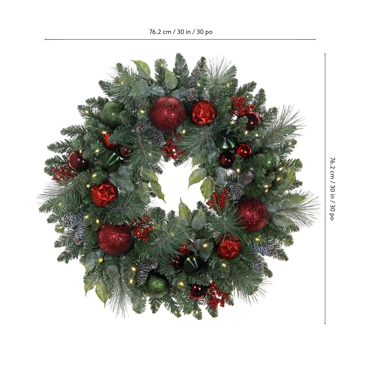 Pre-Lit Holiday Artificial Wreath – 76.2 cm (30 in.)