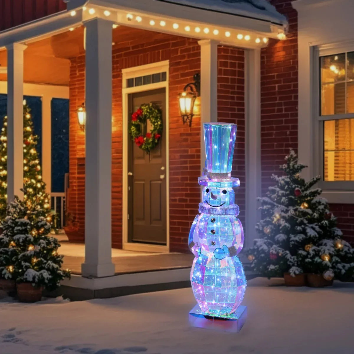 Prismatic Christmas Holiday Snowman Decor (36 in.)