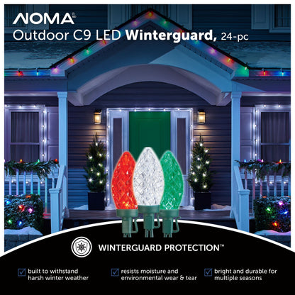 NOMA Outdoor LED, Red/Green/White, 24 Bulbs