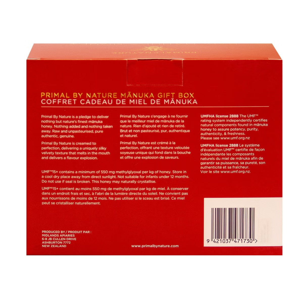 Primal By Nature New Zealand Mānuka Honey UMF 15+ MGO 550+, 2-Pack × 400 g (800 g Total), Premium Raw Unpasteurized Monofloral Honey, Smooth Creamy Natural Honey for Tea, Toast & Breakfast