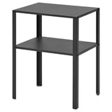 IKEA Modern Black Metal Bedside Nightstand with Storage Shelf, Compact End Table for Bedroom & Small Spaces, 42 × 34 × 52 cm