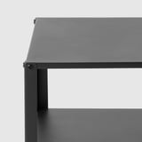 IKEA Modern Black Metal Bedside Nightstand with Storage Shelf, Compact End Table for Bedroom & Small Spaces, 42 × 34 × 52 cm