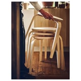 (2 PACK) IKEA Natural Birch Wood Round Stool – Modern Multipurpose Seat for Kitchen, Bedroom & Living Room
