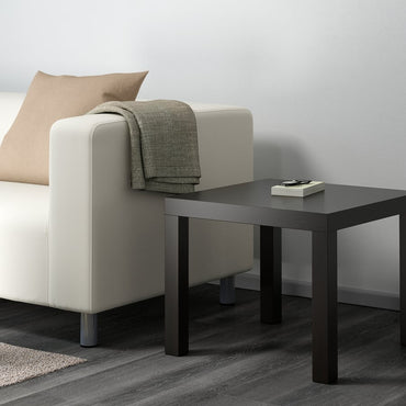IKEA Modern Square Side Table, Black Brown Lightweight End Table, 55 × 55 × 45 cm, Easy Assembly Living Room and Bedroom Furniture