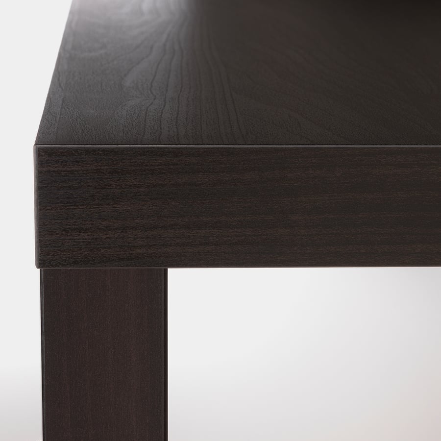 IKEA Modern Square Side Table, Black Brown Lightweight End Table, 55 × 55 × 45 cm, Easy Assembly Living Room and Bedroom Furniture