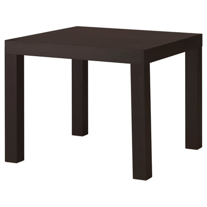 IKEA Modern Square Side Table, Black Brown Lightweight End Table, 55 × 55 × 45 cm, Easy Assembly Living Room and Bedroom Furniture